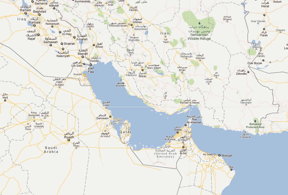 karte von bahreyn golf region